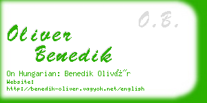 oliver benedik business card